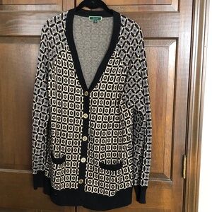 C. Wonder Black and Cream Patterned Cardigan